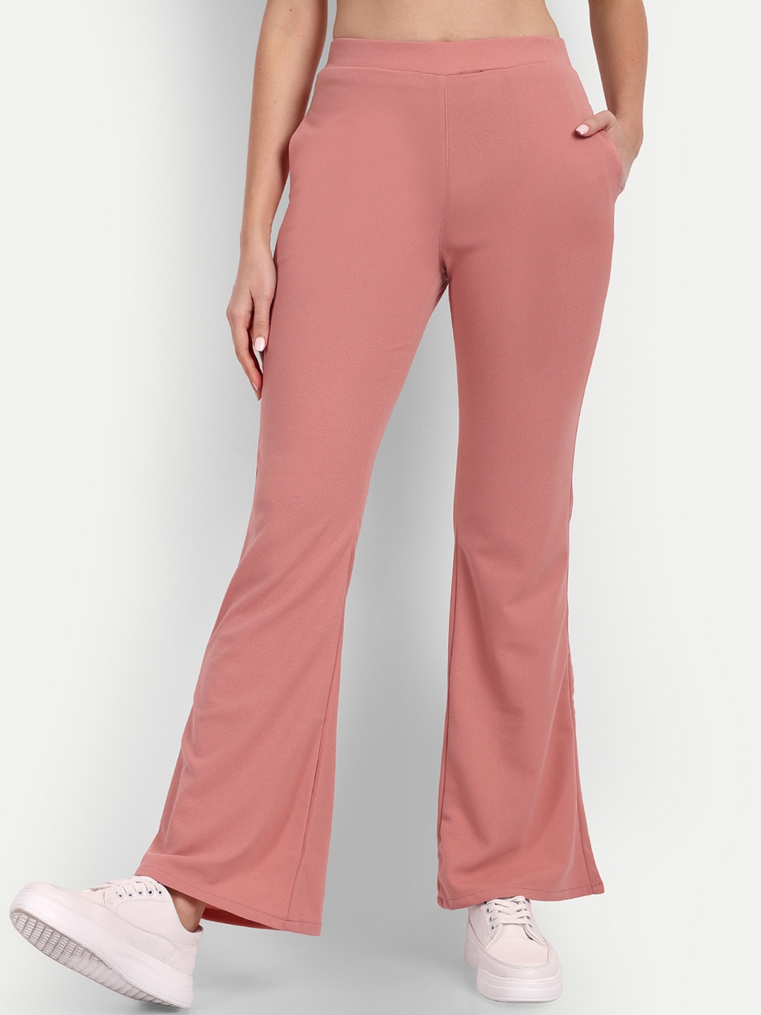 

Next One Women Relaxed Flared High-Rise Easy Wash Bootcut Trousers, Pink