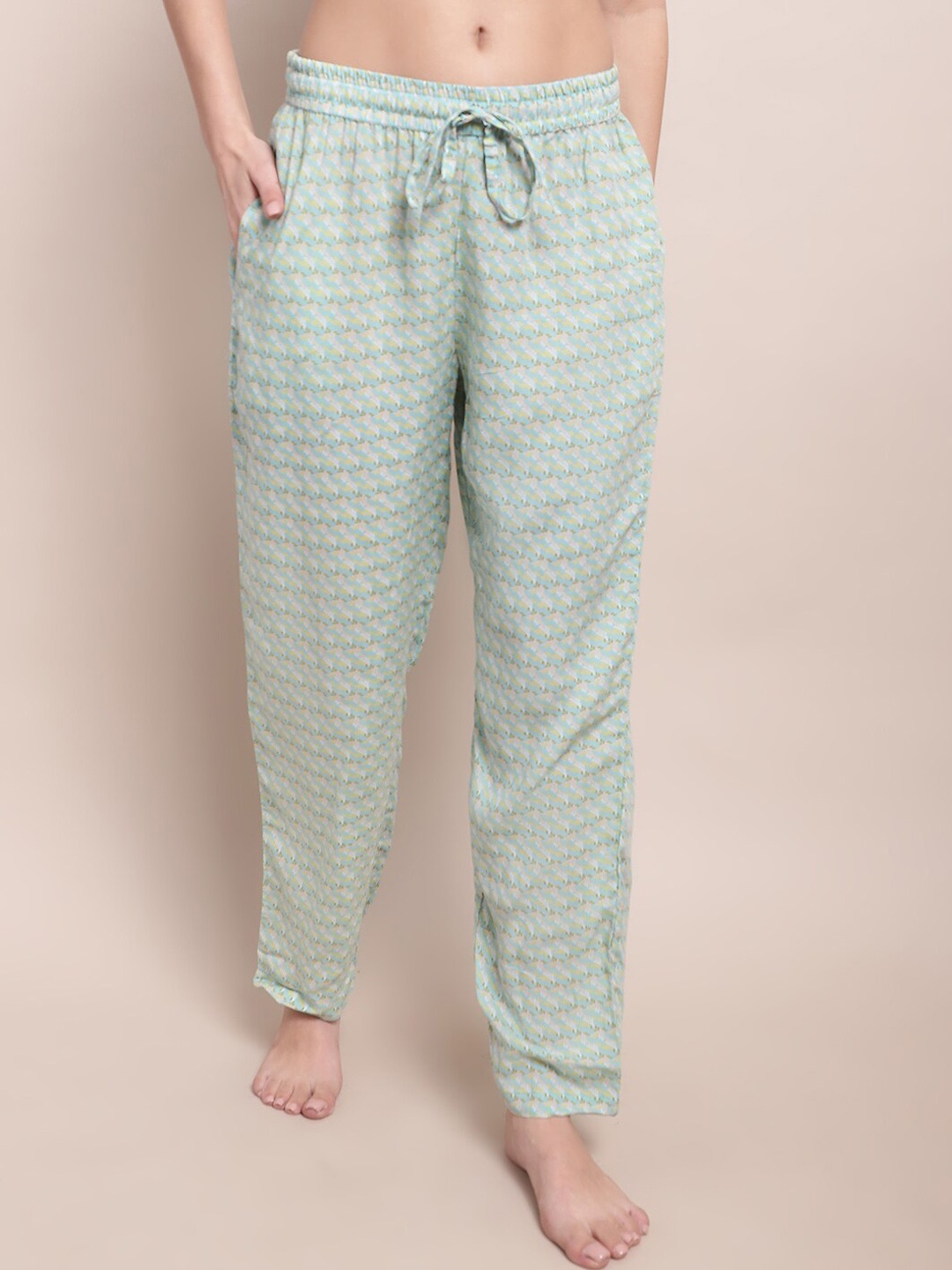 

Shararat Printed Lounge Pants, Green