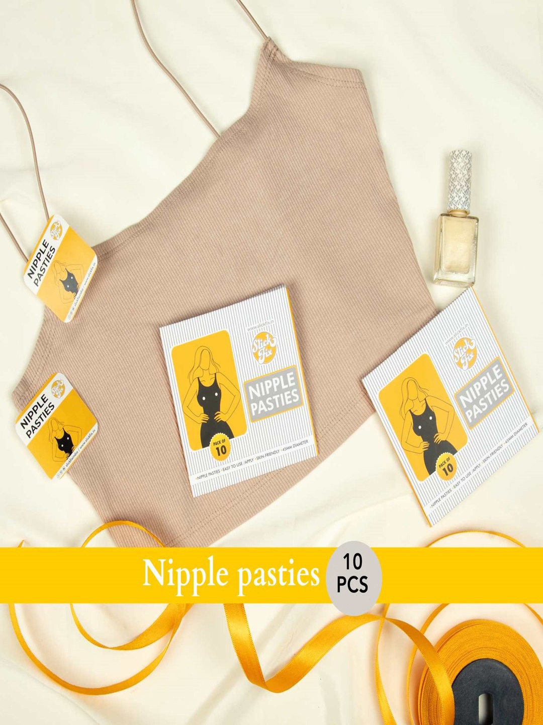 

SLICKFIX 10 Pieces Self Adhesive Nipple Pasties, Nude