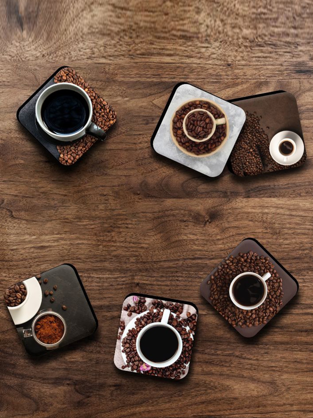 

SAF Brown & White 6 Pieces Coffee Mug Coasters