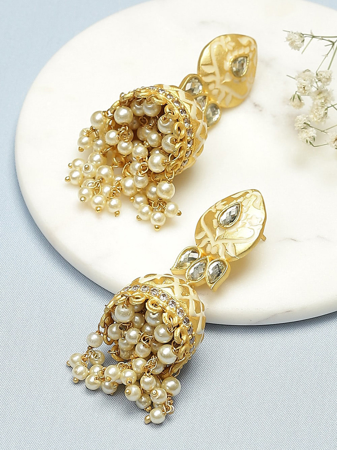 

Biba Gold-Toned Contemporary Drop Earrings