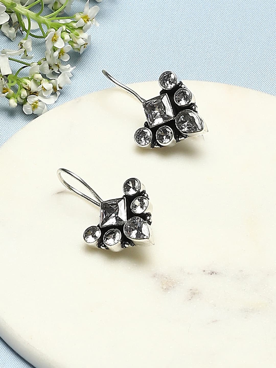 

Biba White Contemporary Drop Earrings