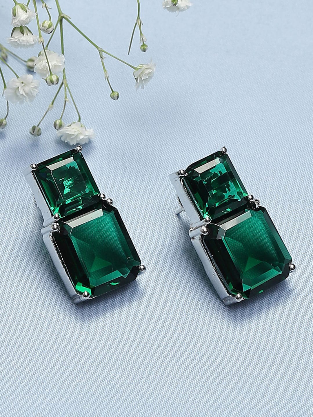 

Biba Green Contemporary Studs Earrings