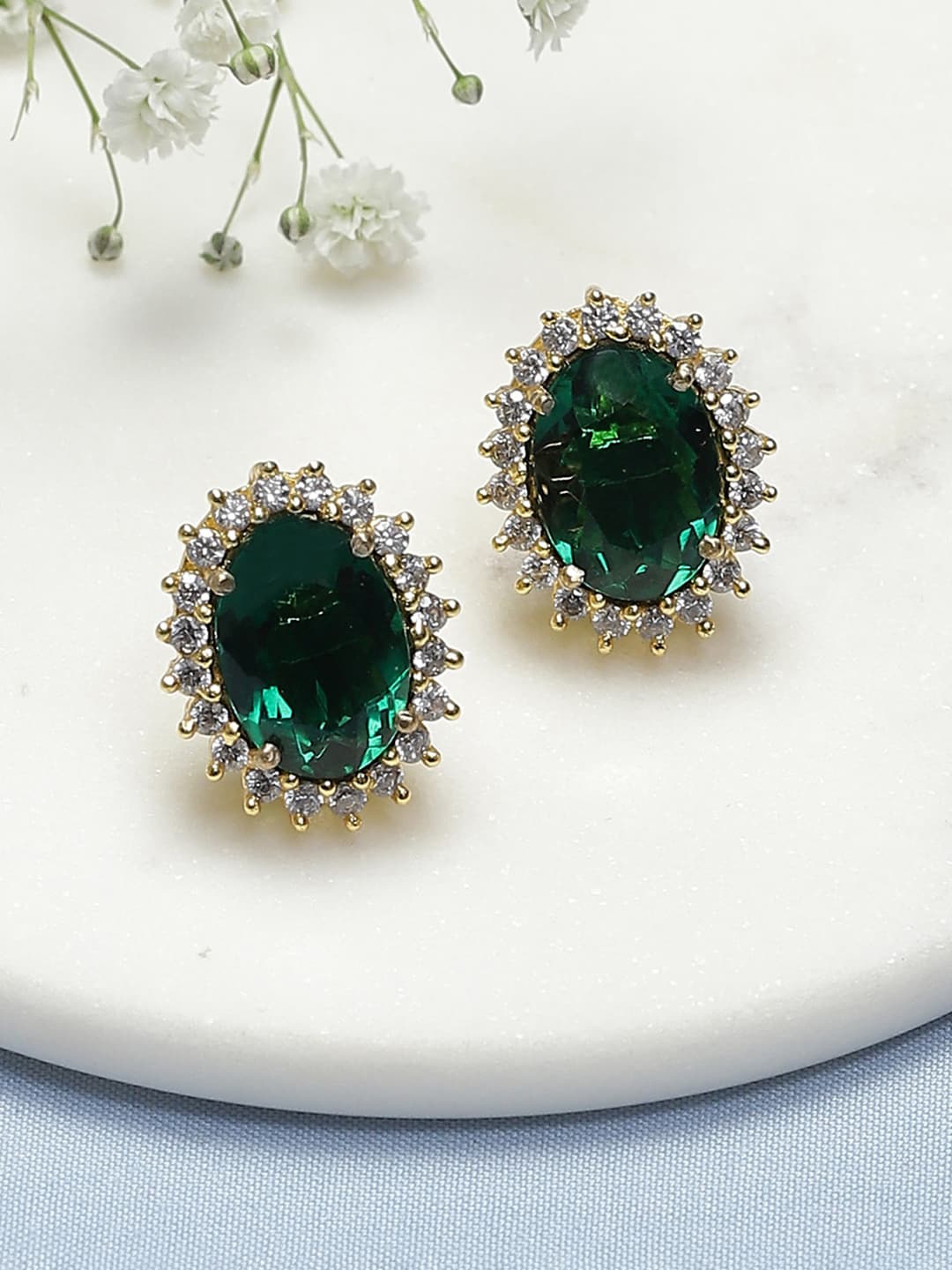 

Biba Green Contemporary Studs Earrings