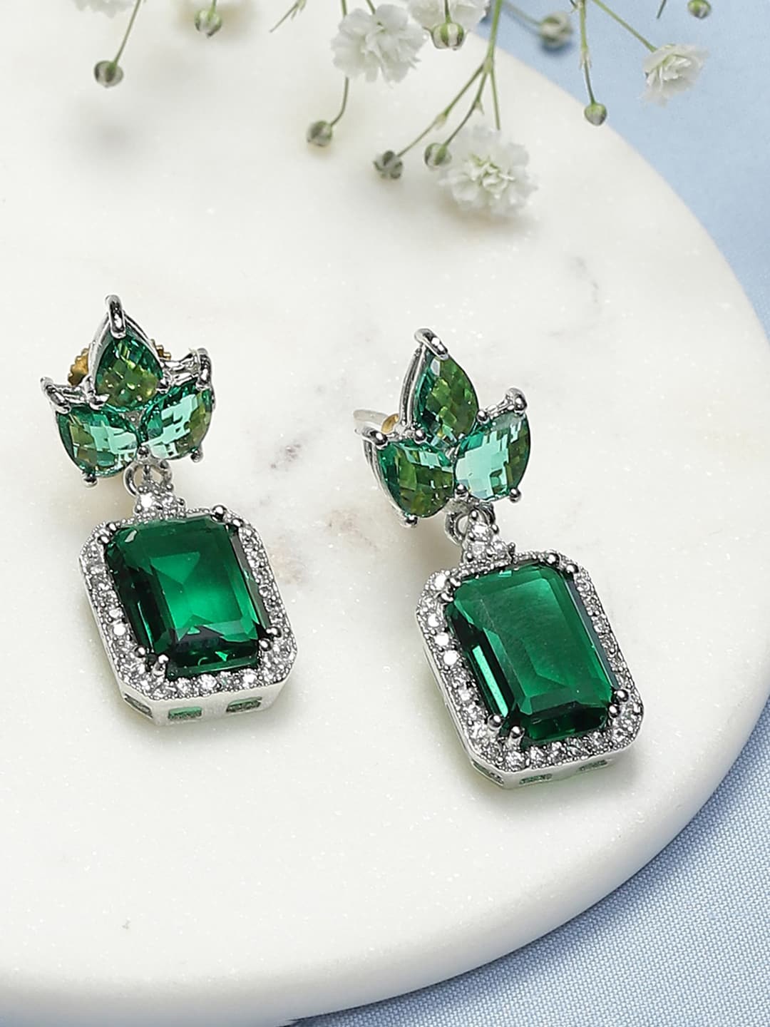 

Biba Green Contemporary Drop Earrings