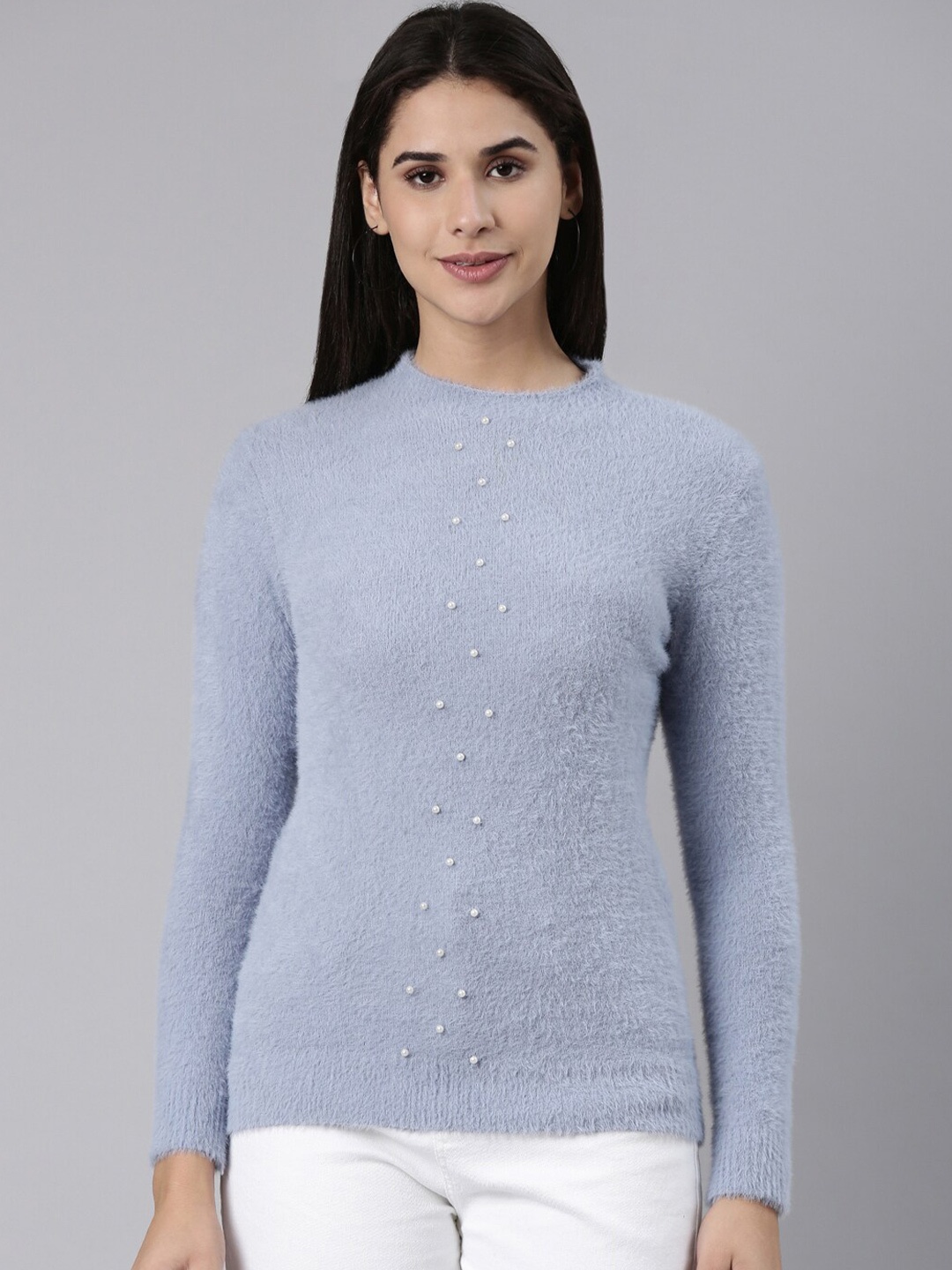 

SHOWOFF High Neck Woollen Top, Blue