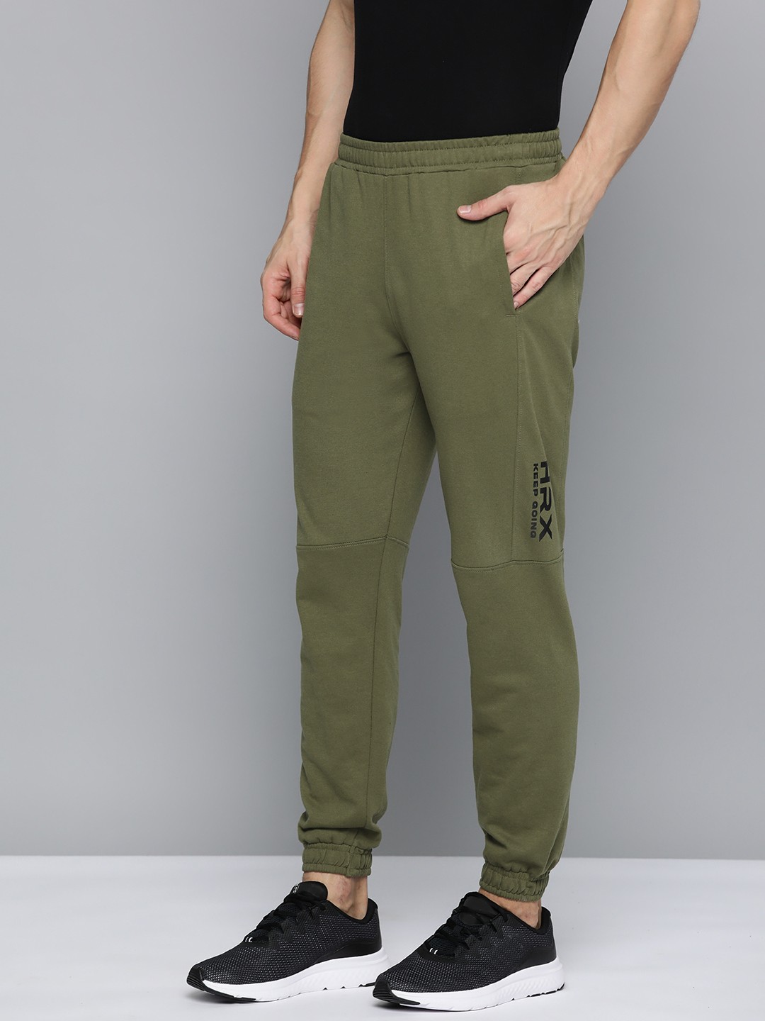 

HRX by Hrithik Roshan Men Solid Lifestyle Joggers, Olive
