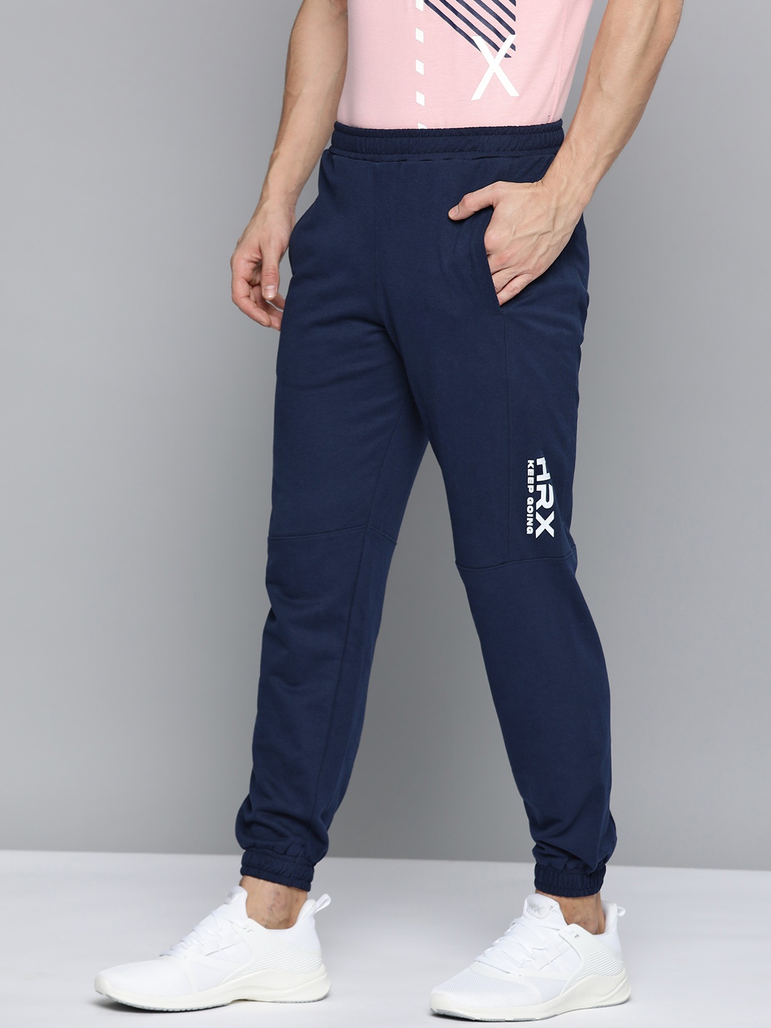 

HRX by Hrithik Roshan Men Solid Lifestyle Joggers, Navy blue