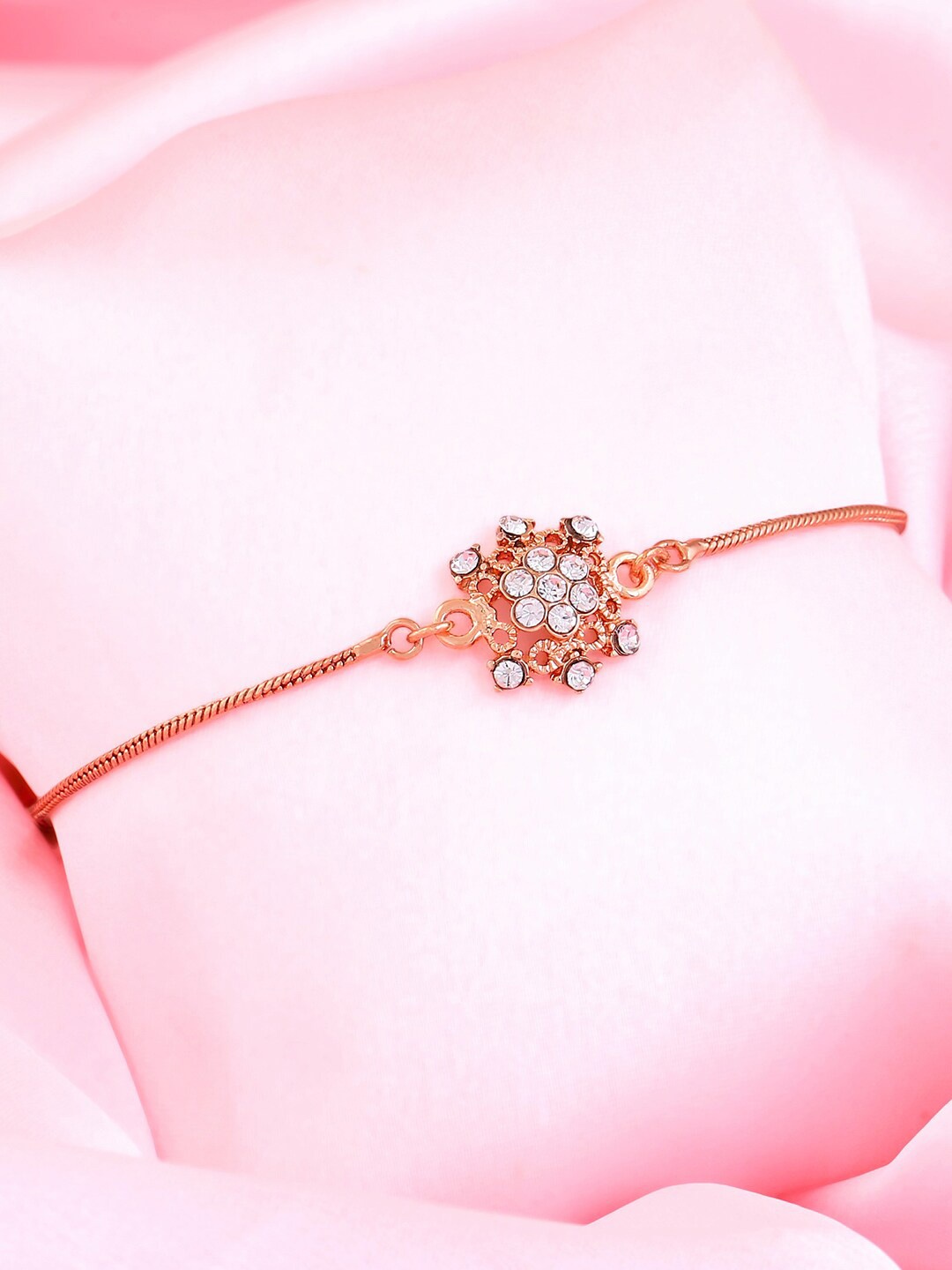 

Estele Crystals Rose Gold-Plated Link Bracelet