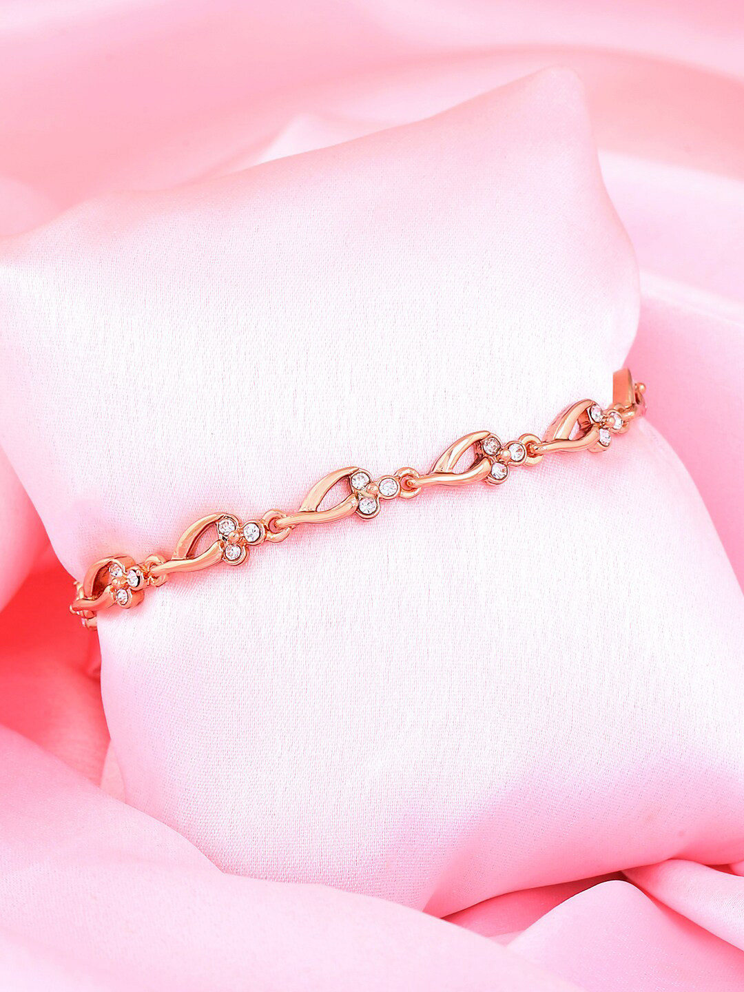 

Estele Rose Gold-Plated Crystal-Studded Wraparound Bracelet