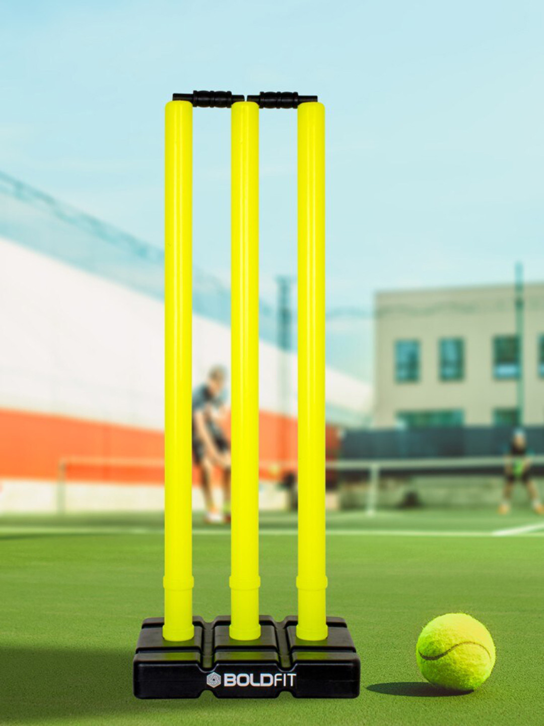 

BOLDFIT Set Of 6 Portable Cricket Stumps with Stand & Bails Sports Accessories, Fluorescent green