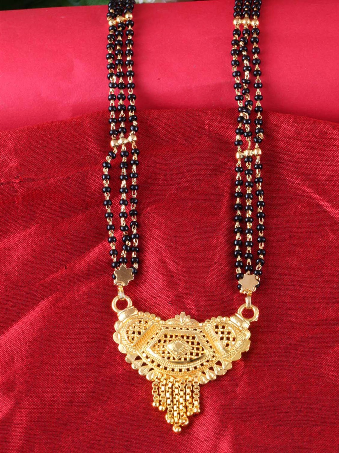 

MEENAZ Gold Plated Beaded Mangalsutra