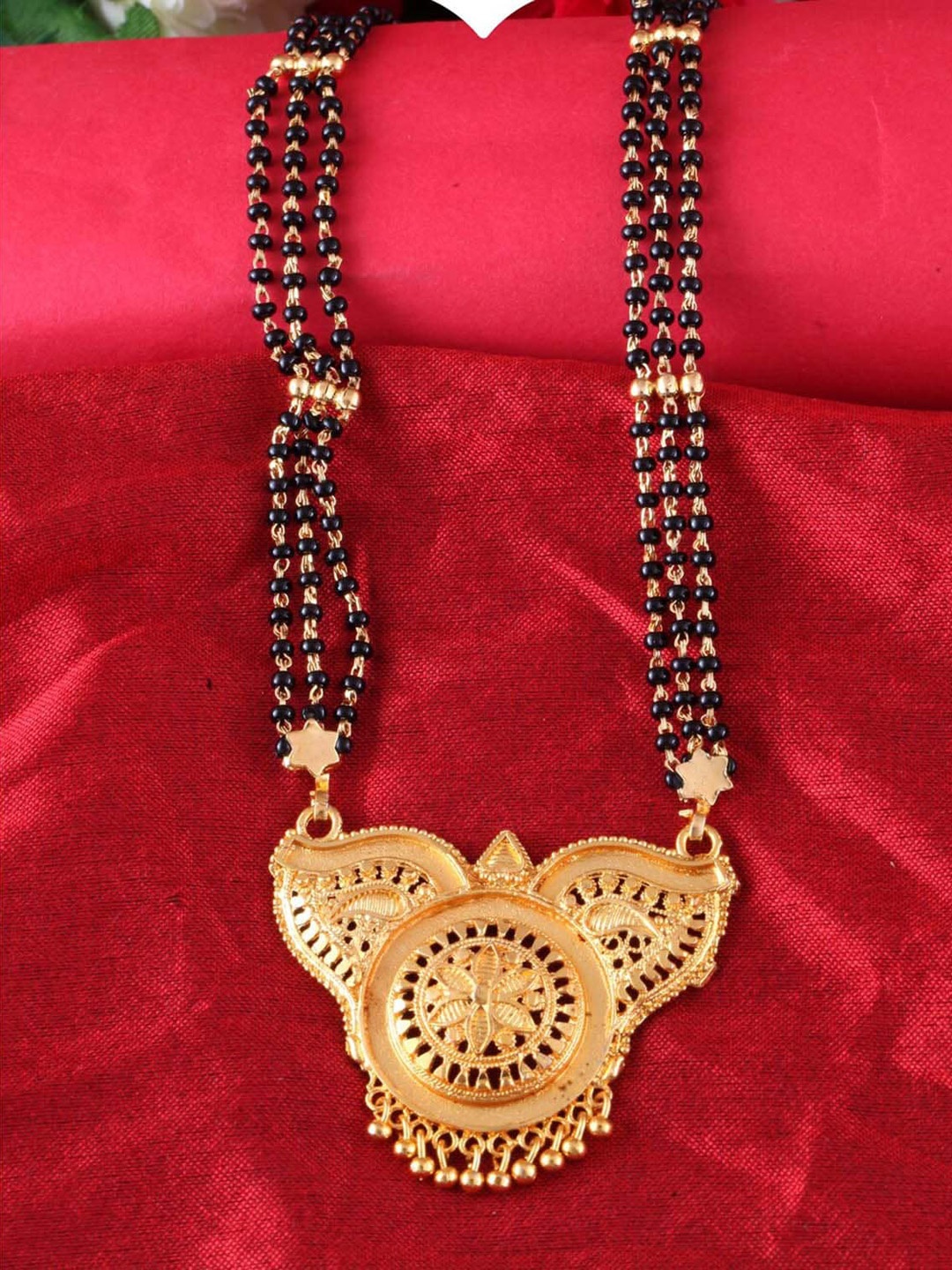 

MEENAZ Gold-Plated Beaded Long Traditional Mangalsutra