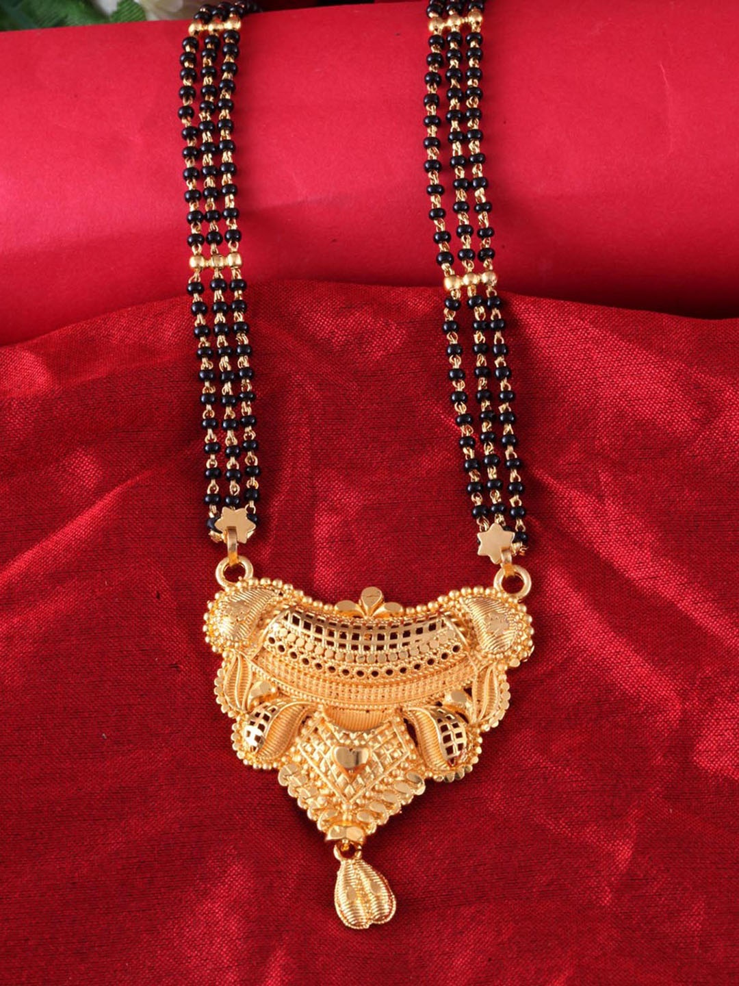 

MEENAZ Gold Plated Beaded Mangalsutra