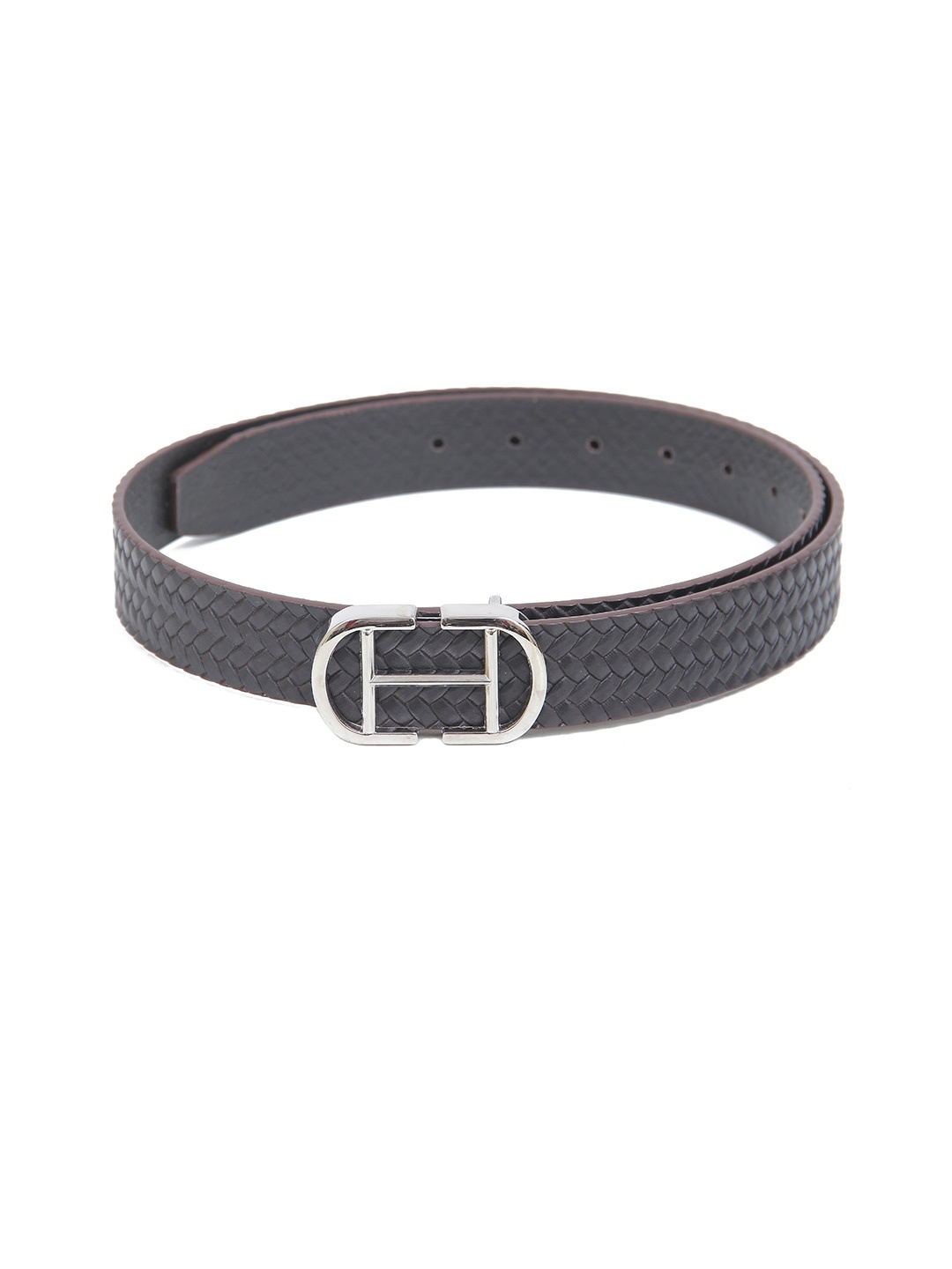 

Calvadoss Girls Textured Leather Belt, Grey