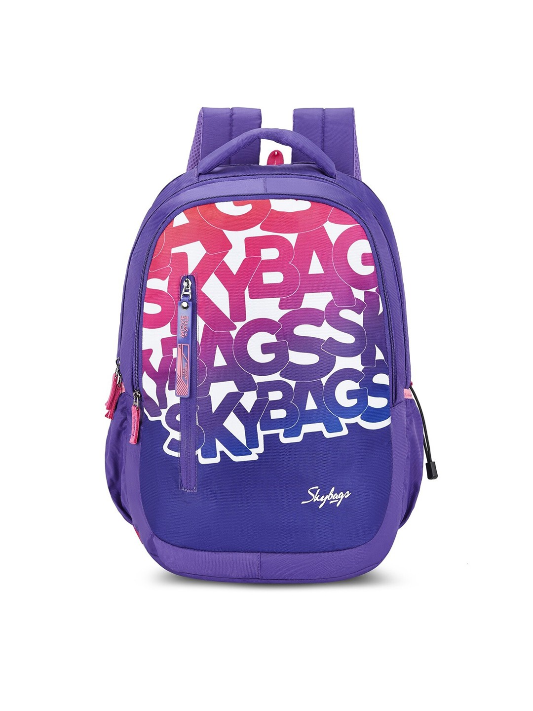 

Skybags Purple & Pink Typography Printed Backpack