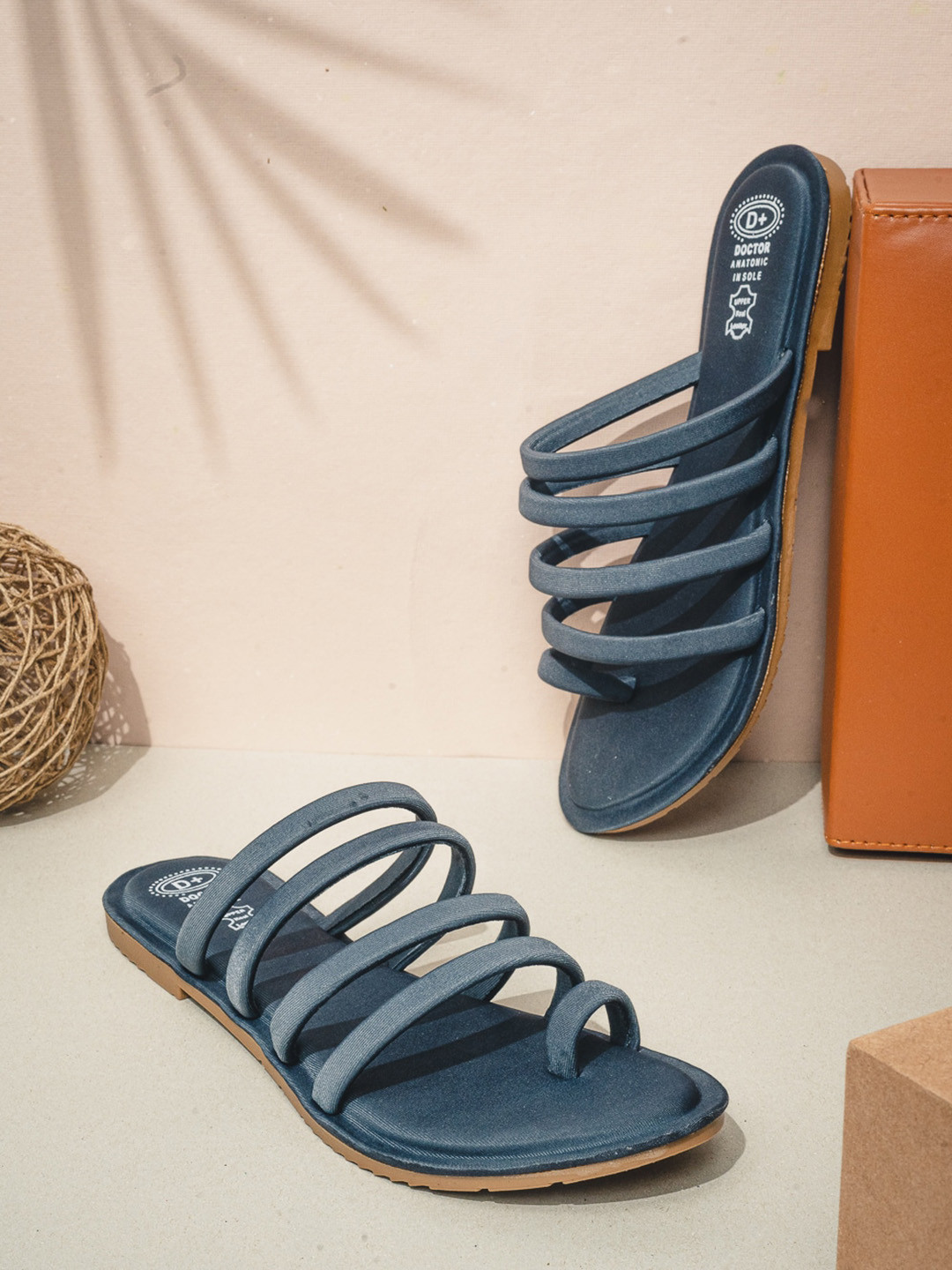 

NR By Nidhi Rathi Strappy One Toe Flats, Grey