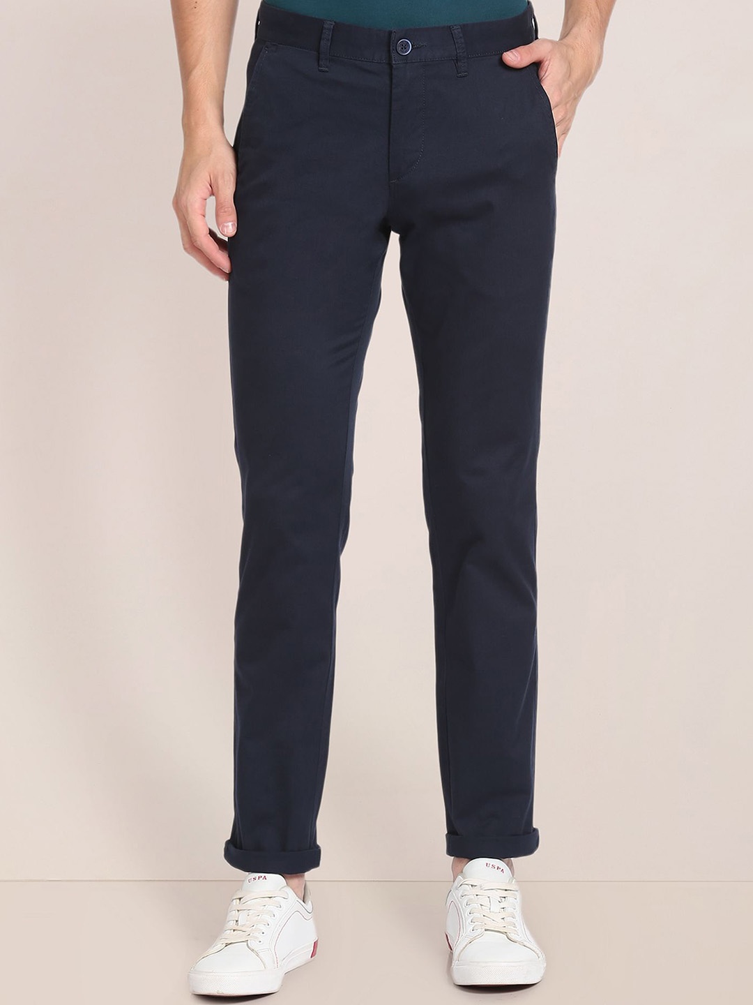 

U.S. Polo Assn. Men Straight Fit Trousers, Blue