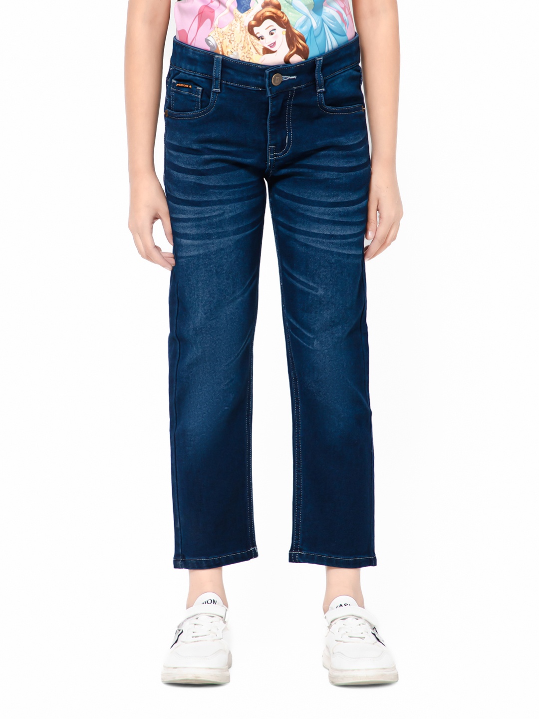 

Bodycare Girls Light Fade Crinkle Mid-Rise Stretchable Jeans, Blue