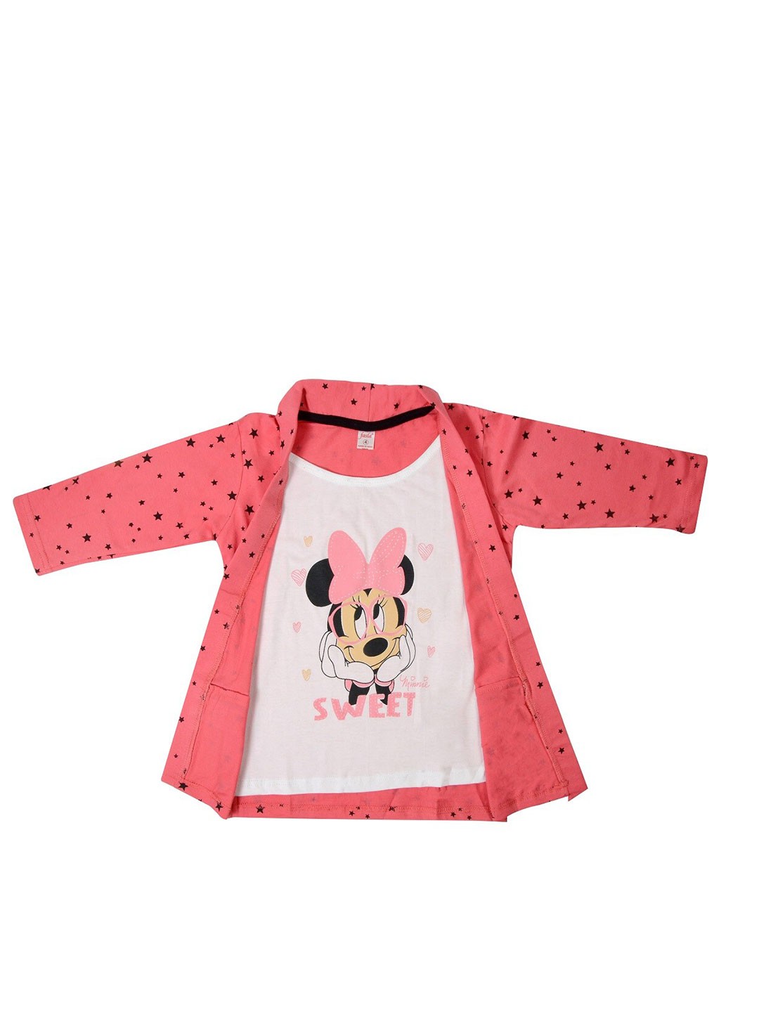 

FASLA Girls Typography Printed Cotton Top, Peach