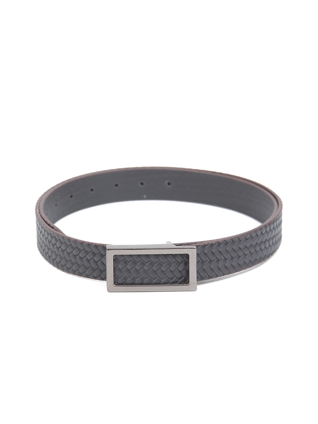 

Calvadoss Boys Textured Leather Wide Belt, Grey
