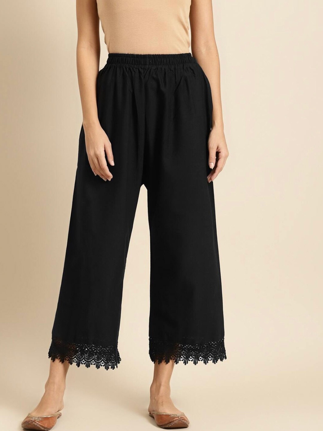 

BCZ Style Women Flared Palazzos, Black