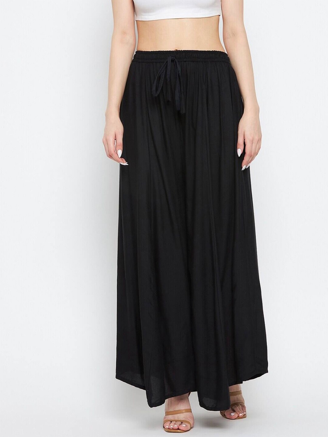 

BCZ Style Women Flared Palazzos, Black