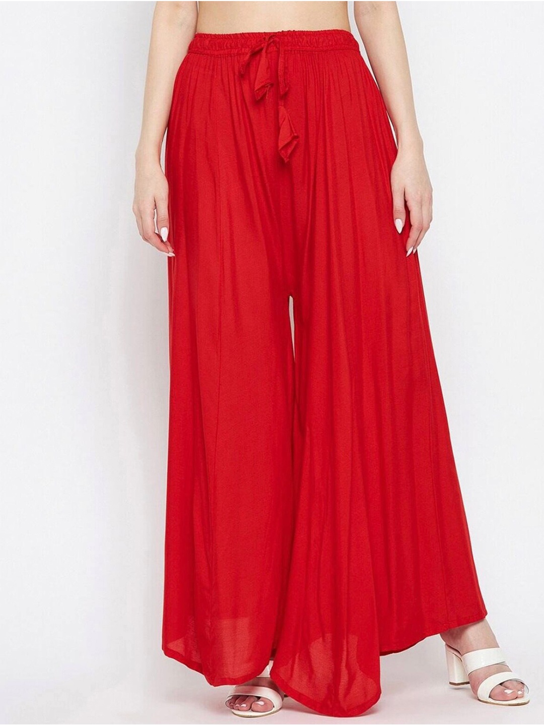 

BCZ Style Women Flared Palazzos, Red