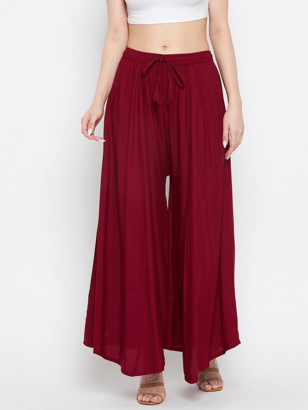

BCZ Style Women Flared Palazzos, Maroon