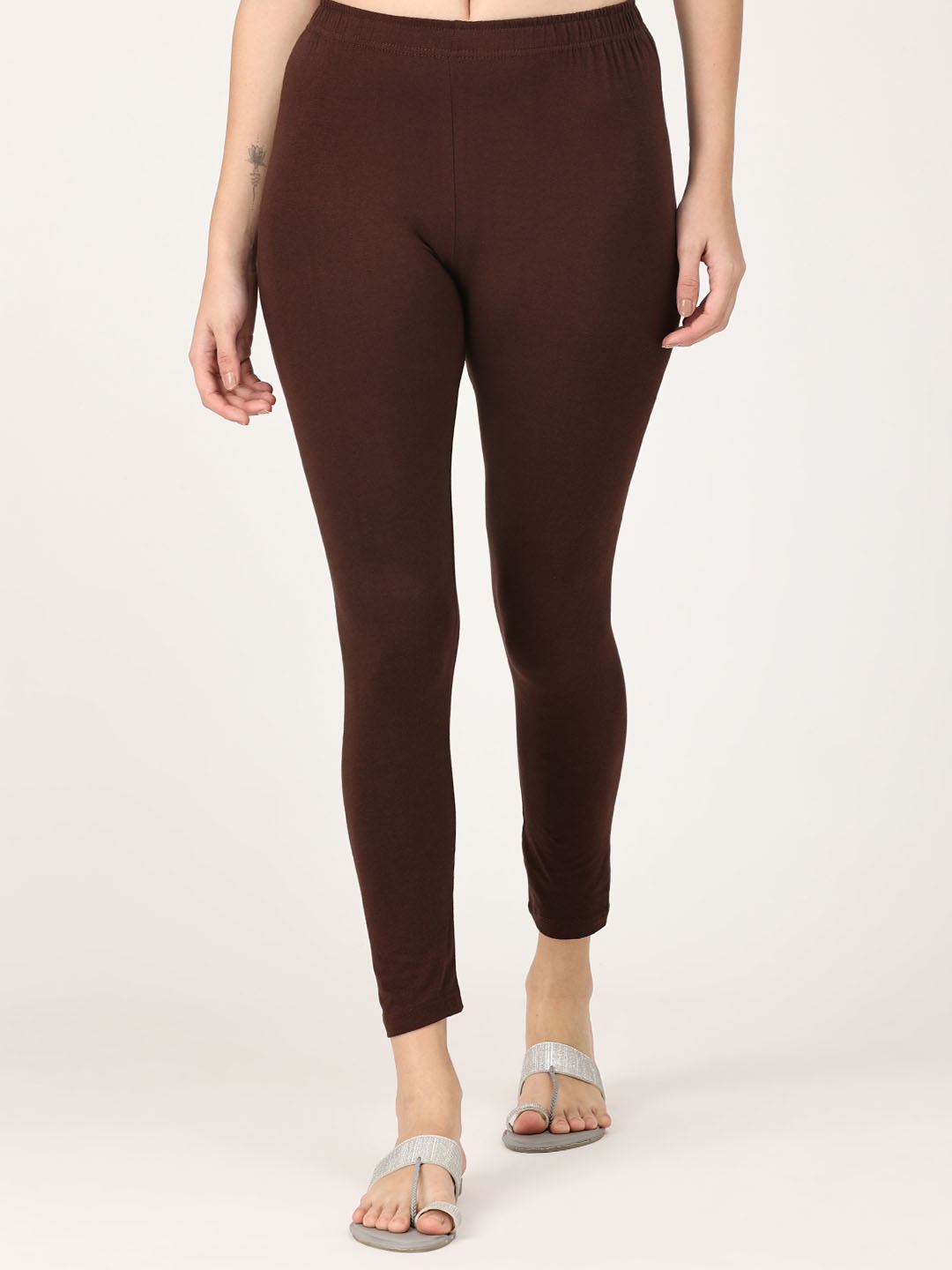 

Robinbosky Women Ankle- Length Leggings, Brown