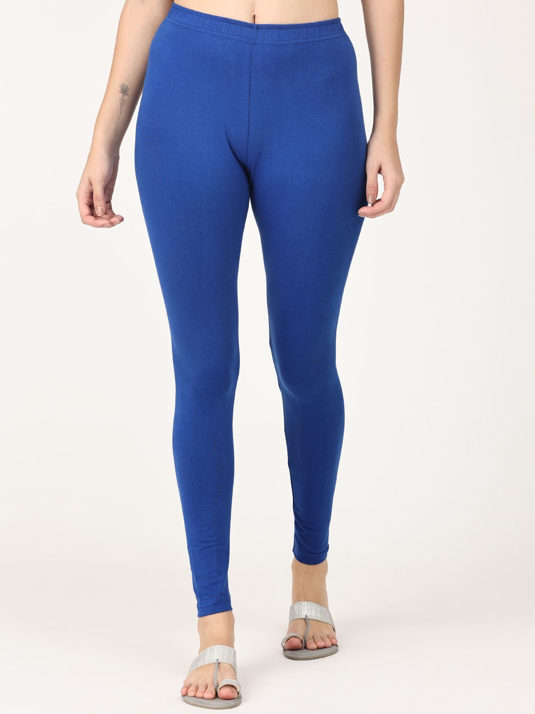 

Robinbosky Women Mid-Rise Stretchable Ankle Length Leggings, Blue