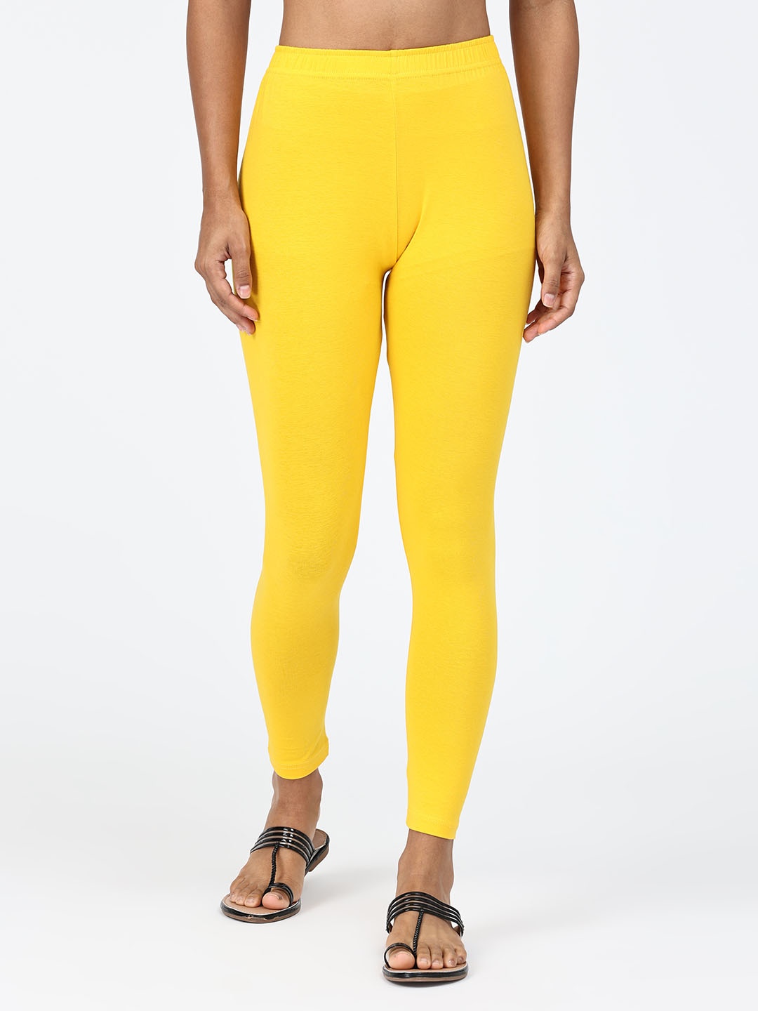 

Robinbosky Solid Cotton Ankle Leggings, Yellow