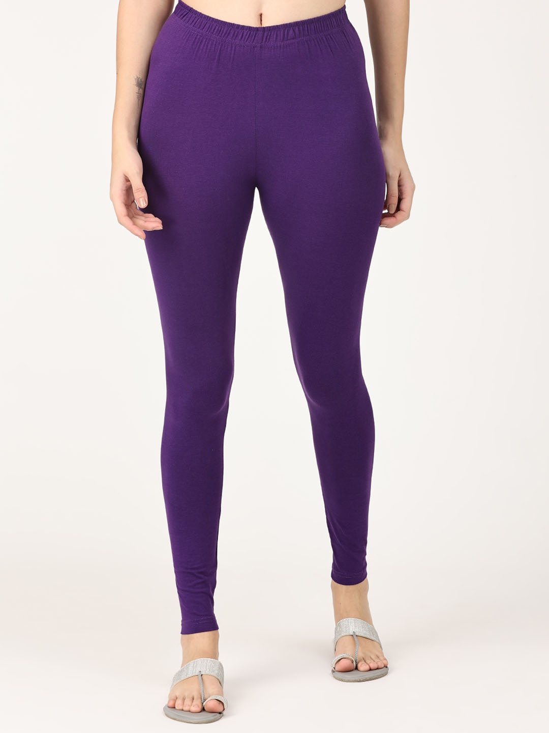 

Robinbosky Women Ankle Length Cotton Lycra Leggings, Purple