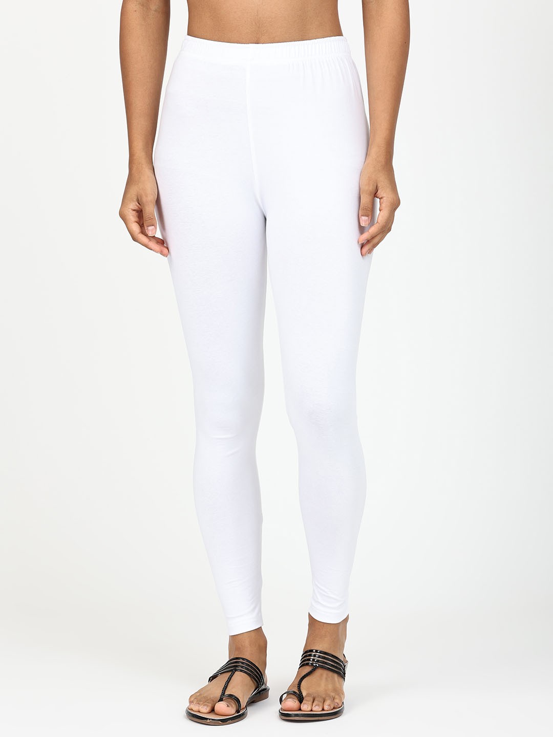 

Robinbosky Women Ankle Length Anti Pilling Leggings, White