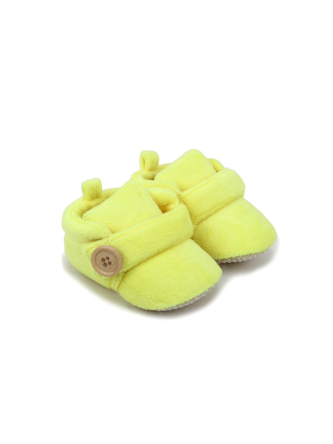 

Superminis Infants Set of 2 Velvet Soft Base Booties, Yellow