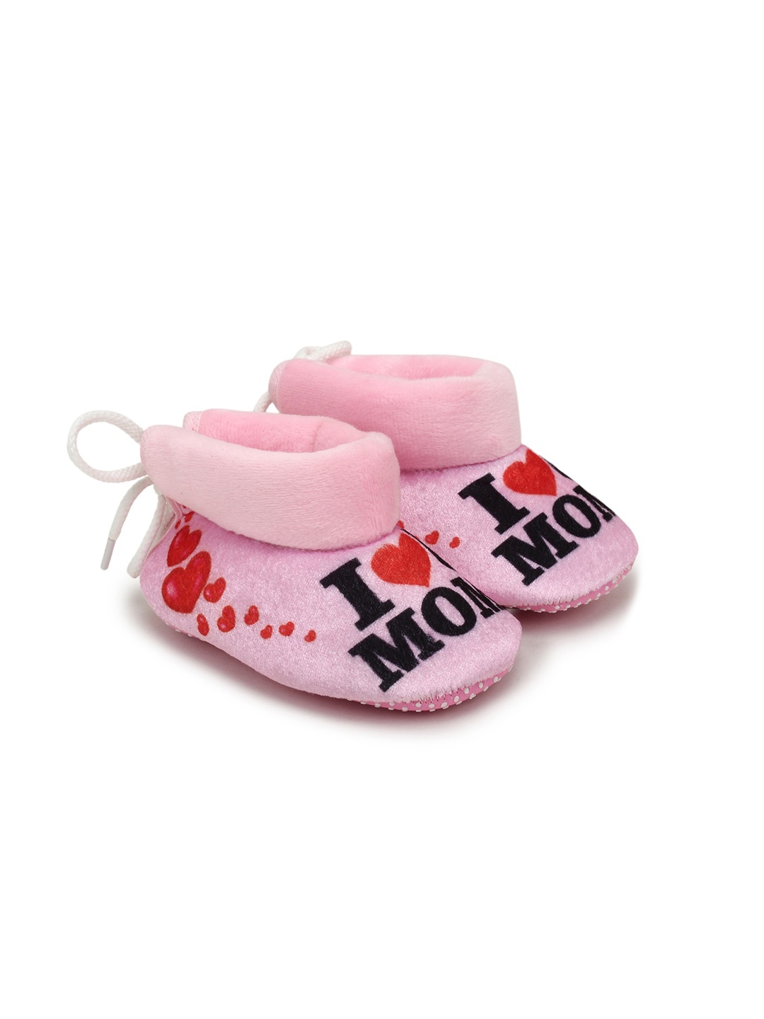 

Superminis Infants Set of 2 Printed Velvet Booties, Pink