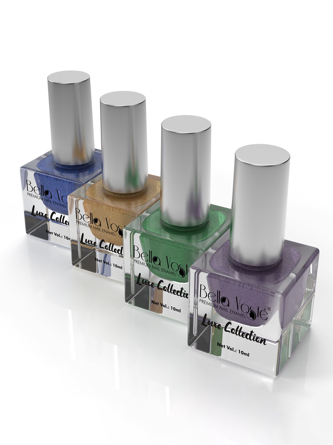 

Bella Voste Set Of 4 Luxe Holographic Nail Polish 10ml Each - 403 + 405 + 407 + 412, Blue