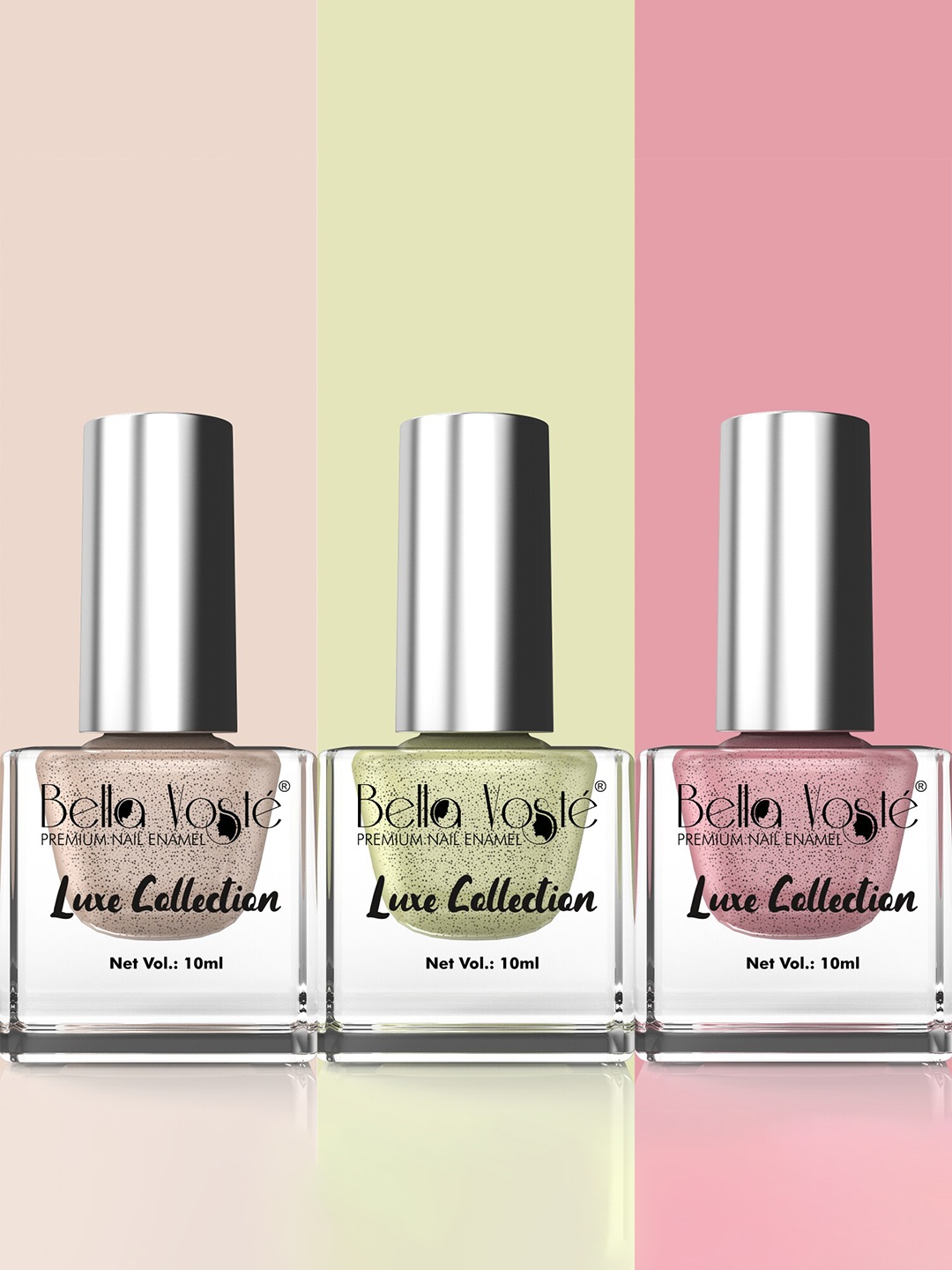 

Bella Voste Set Of 3 Luxe Collection Cookie Peel Off Nailpolish 10ml Each- 241 + 242 + 246, Pink