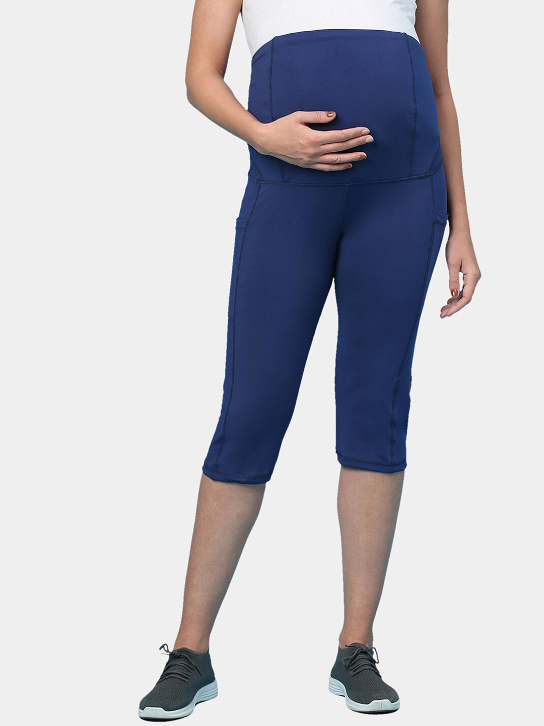 

Inner Sense Women High-Rise Three-Fourth Length Maternity Tights, Navy blue