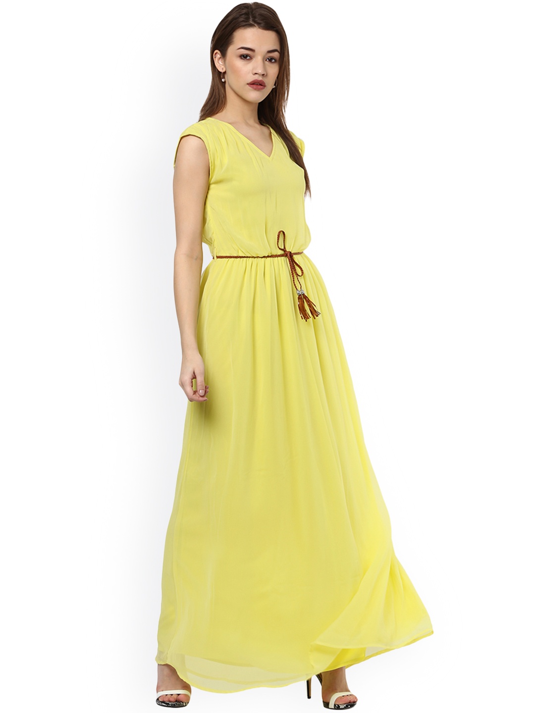 

La Zoire Women Yellow Solid Maxi Dress