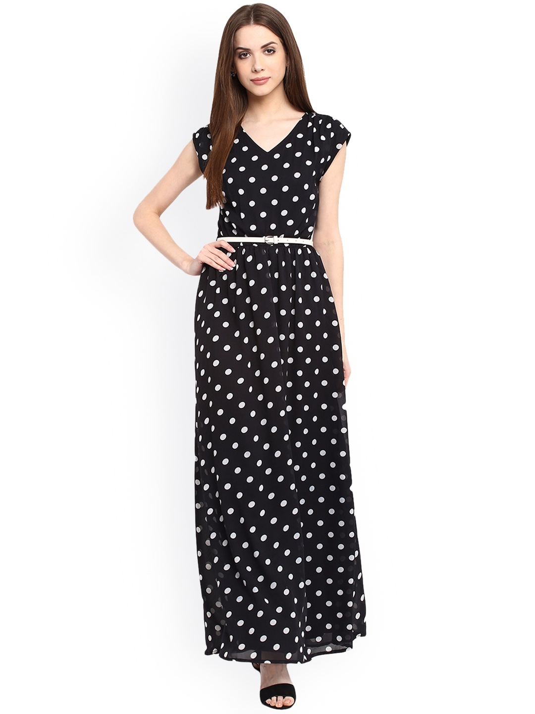 

La Zoire Women Black Printed Maxi Dress