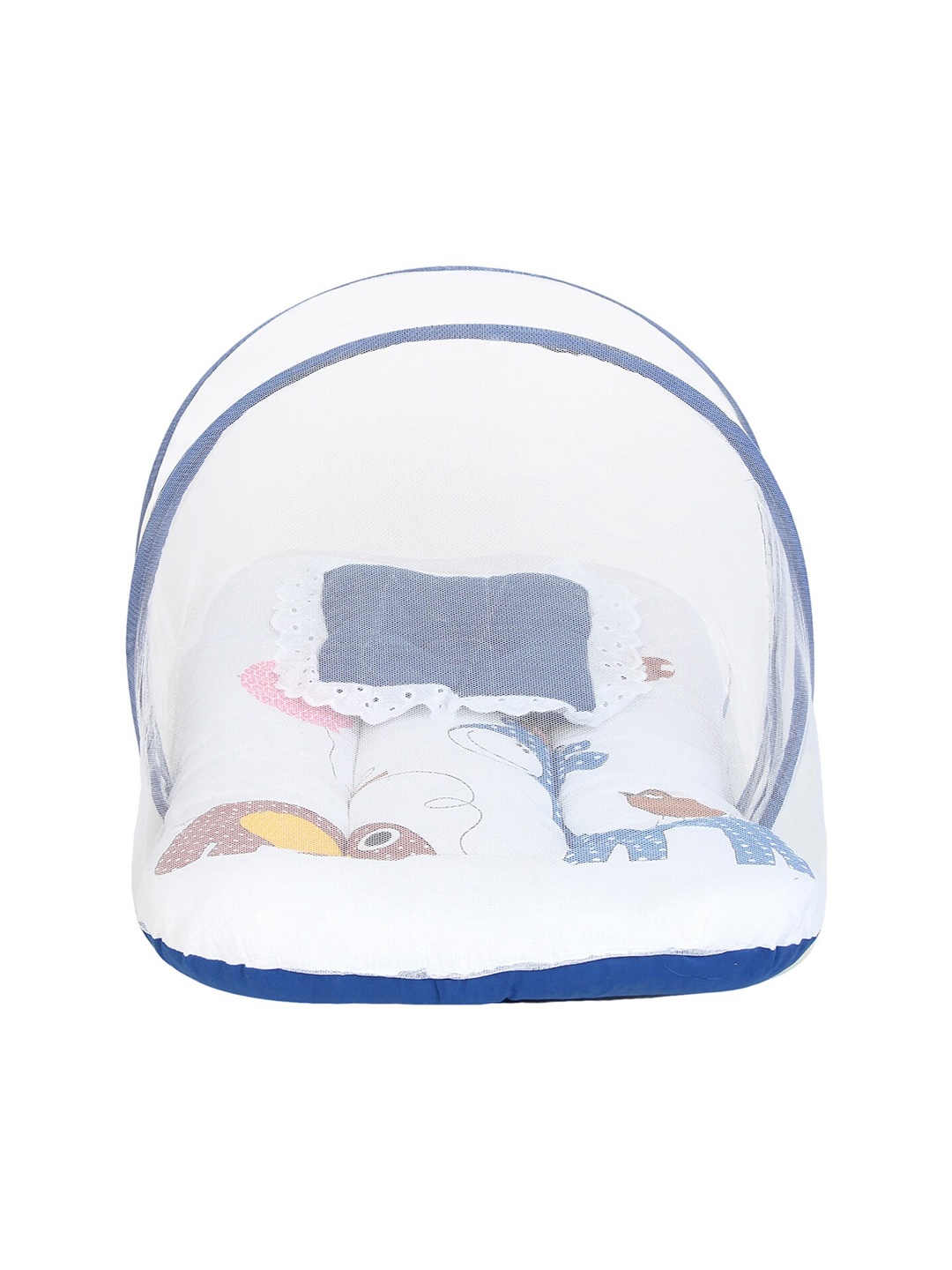 

Superminis Infants Kids Printed Shape Pillow & Mosquito Net Bedding Set, Blue