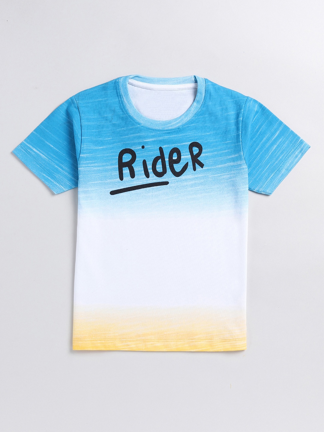 

BAESD Boys Typography Dyed Cotton T-shirt, Blue