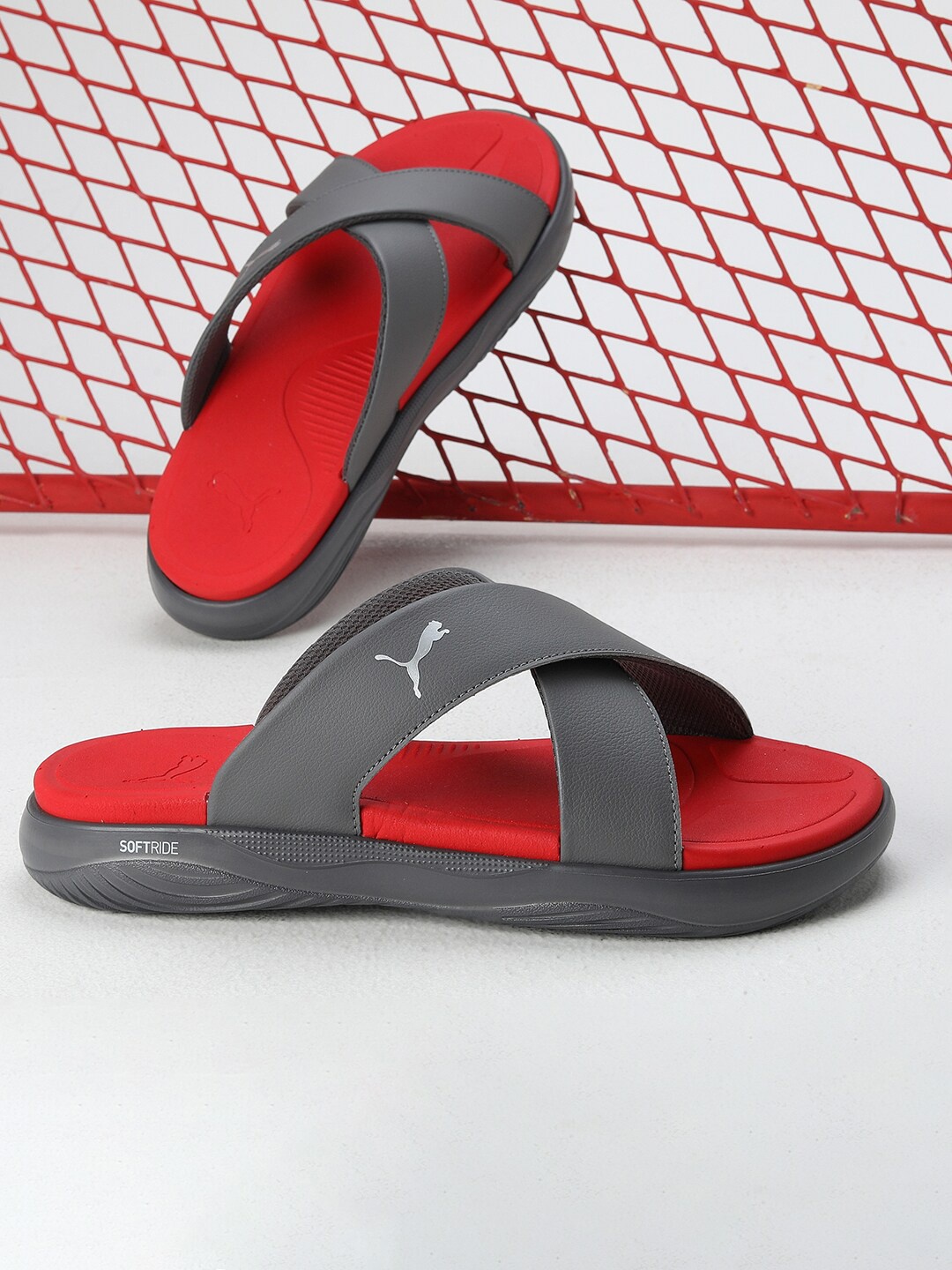 

Puma Softride Seave Slip-On Flip Flops, Grey