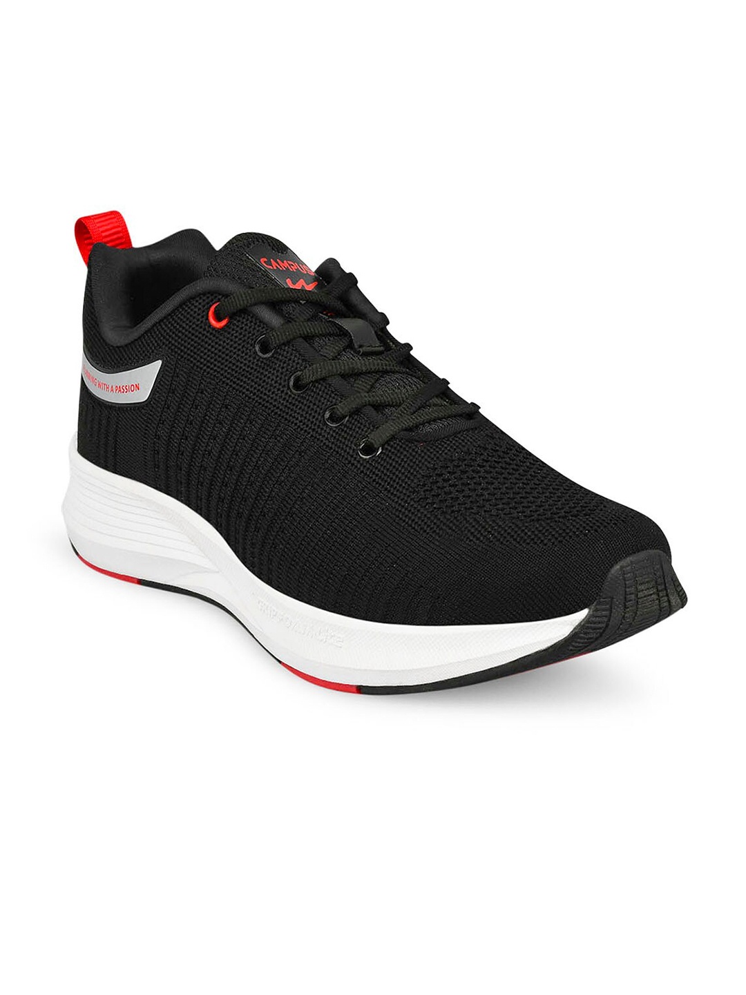 

Campus Men Black Mesh Running Non-Marking Shoes