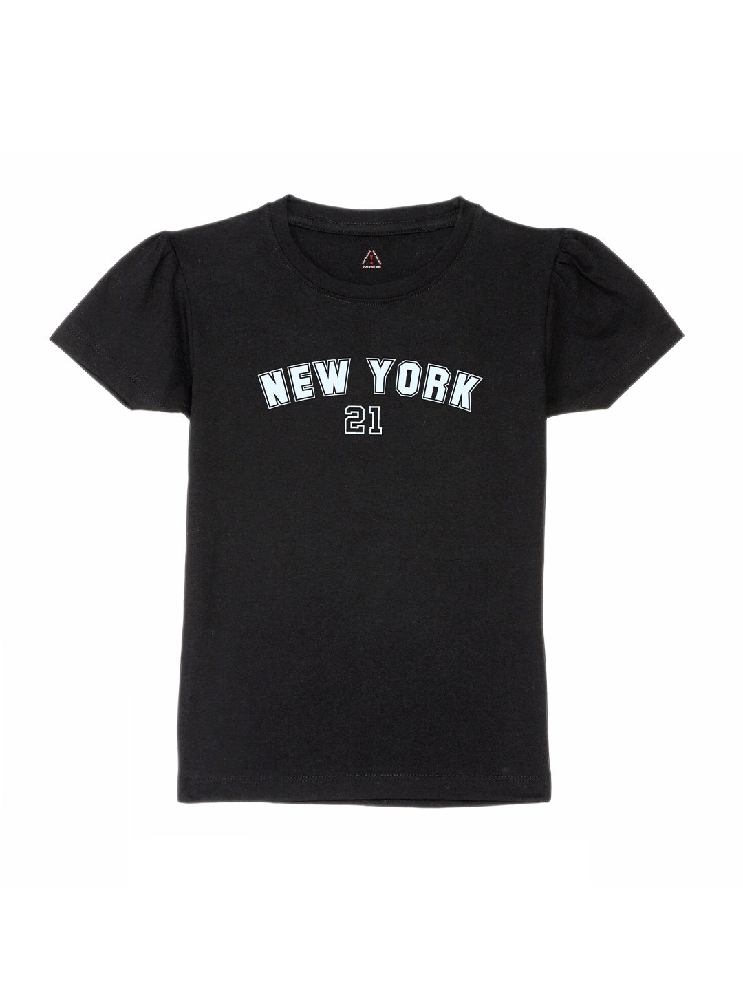 

Wear Your Mind Girls Typography Printed Pure Cotton T-shirt, Black