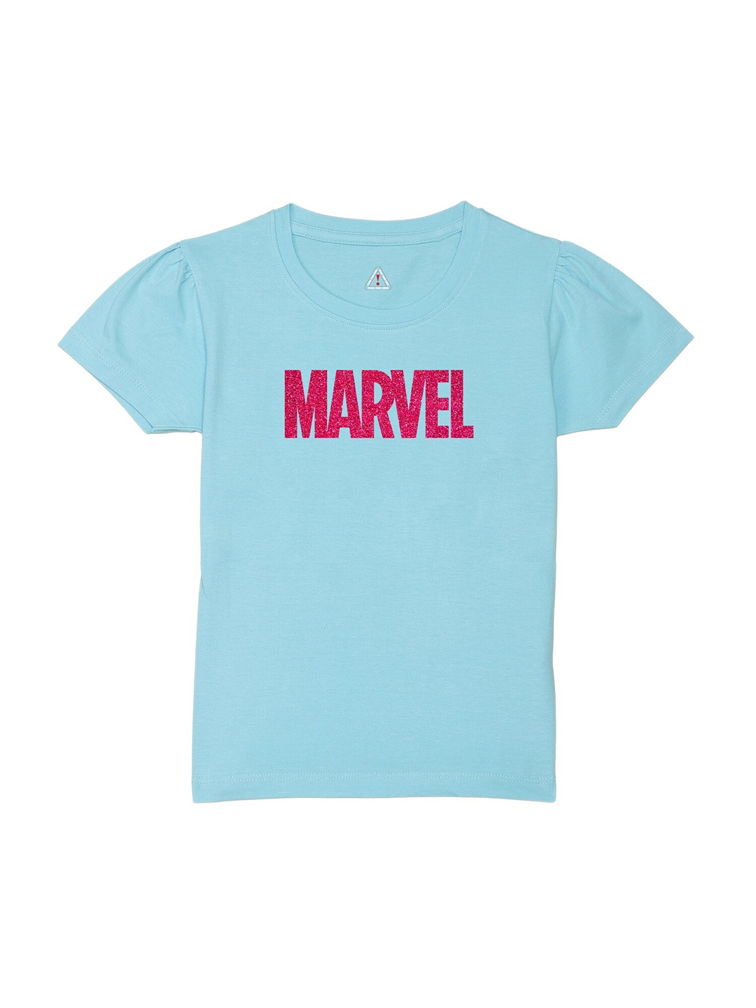 Wear Your Mind Girls Typography Printed Cotton T-shirt, Blue