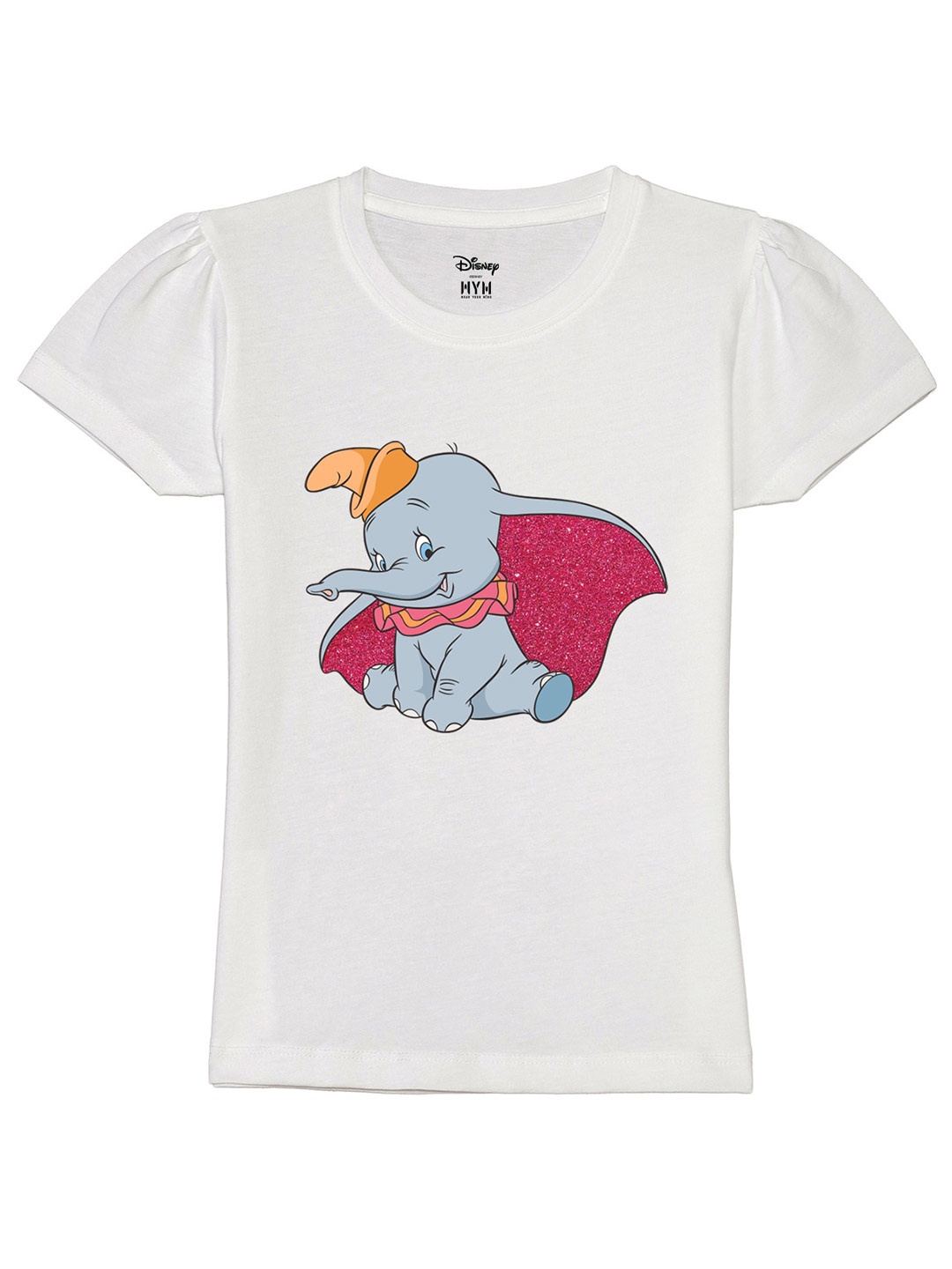 

Wear Your Mind Girls Dumbo Printed Pure Cotton T-shirt, White