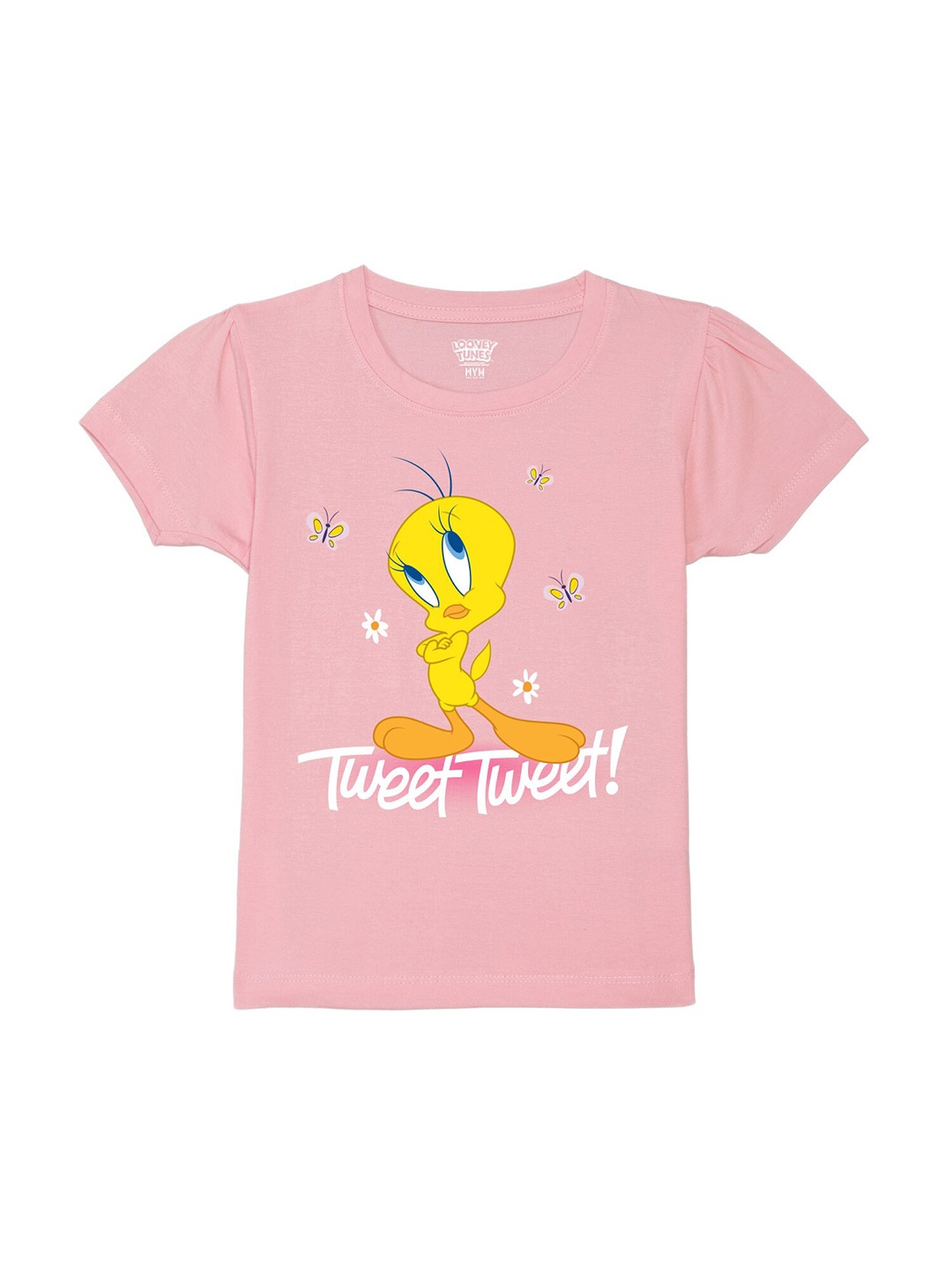 

Wear Your Mind Girls Tweety Printed Cotton T-shirt, Pink