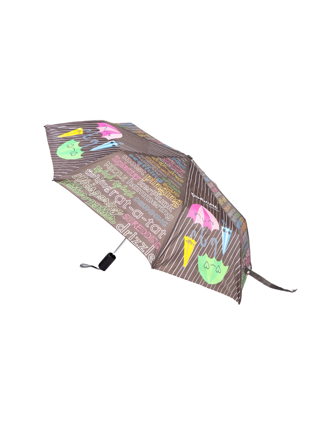 

Doodlicious Quirky Printed 3-Fold Semi Auto Umbrella, Brown